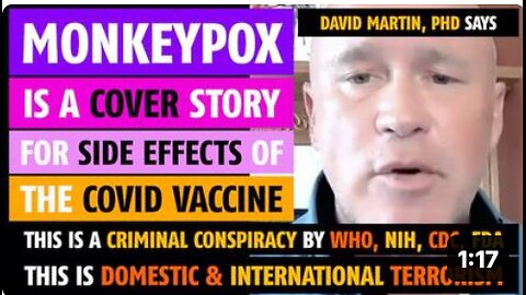 Monkeypox is a cover story for Covid vaccine side effects, says David Martin, PhD