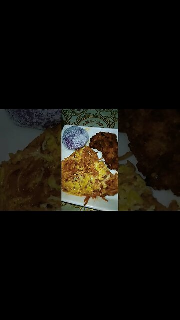 Cheesy Pasta,Fry Chicken Fillets and Double Body for lunch #chese #pasta #chickenfillets #double