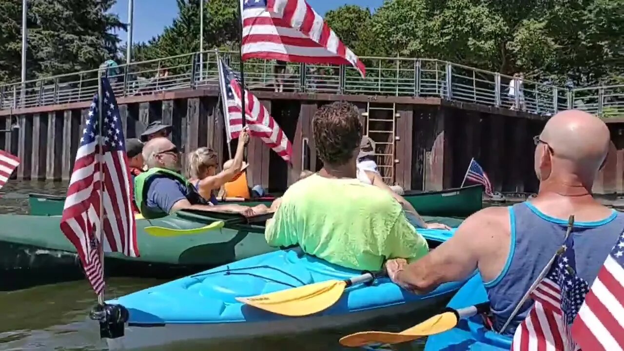 #Sing4Freedom - Our Inspired Americans kayak parade of flags on the Buffalo Waterfront. 8-13-22