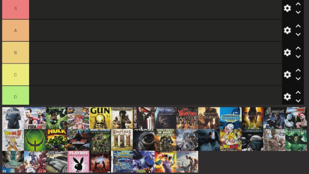 2005 Games Tier List