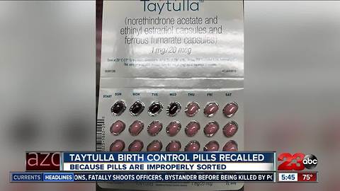 Birth control recall