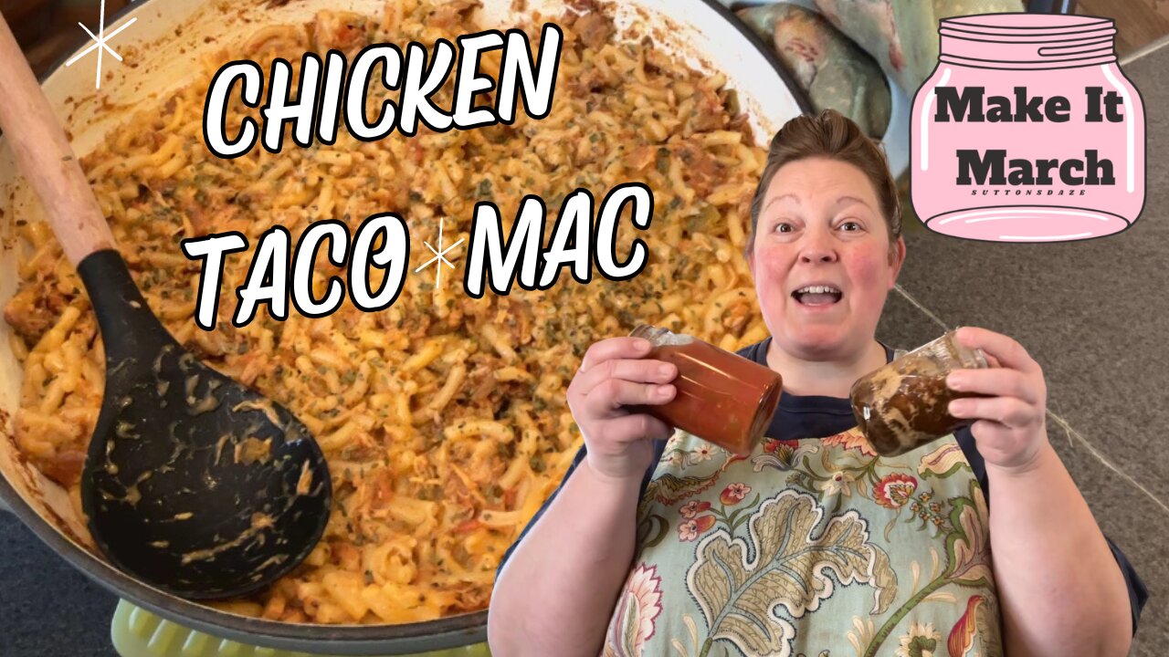 Easy Chicken Taco Mac using home canned foods!