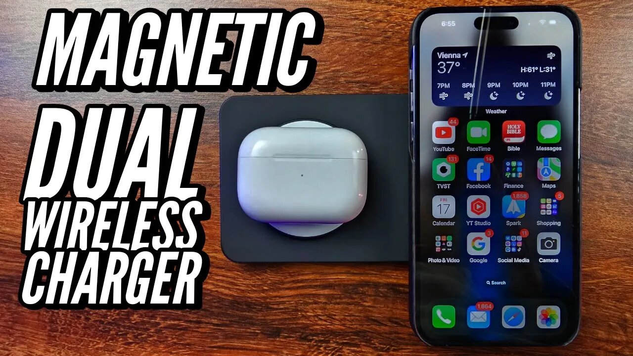 S23 Ultra and iPhone 14 Pro Max Dual Magnetic Wireless Charger From Geyo