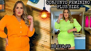 ✔️ CONJUNTO FEMININO CAMISA SAÍA VÁRIAS CORES PLUS SIZE LINHA PREMIUM