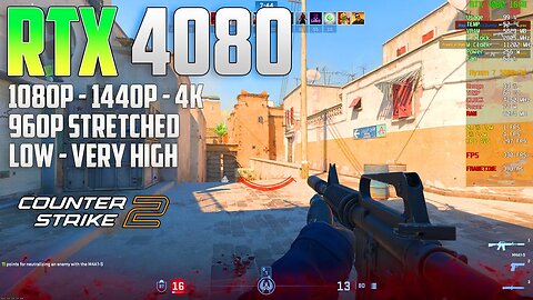 Counter Strike 2 on the RTX 4080 | 4K - 1440p - 1080p - 960p (4:3) | Very High & Low