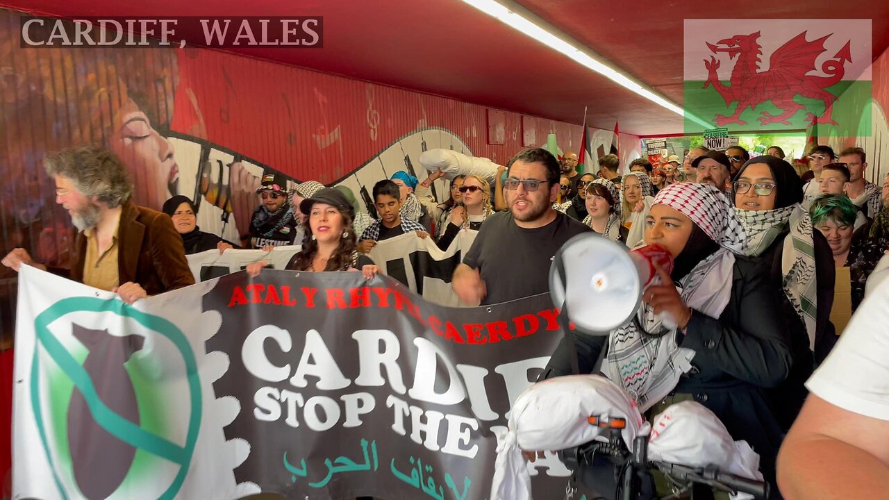 March for Palestine. The Friary Street, Cardiff Wales