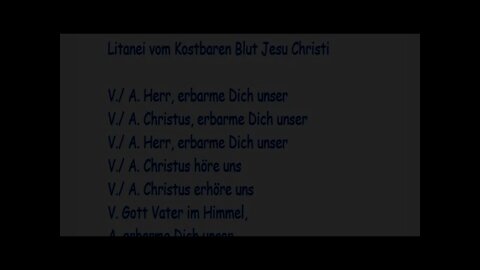 8/9 Litanei vom Kostbaren Blut Jesu Christi im Geiste der Liebesflamme