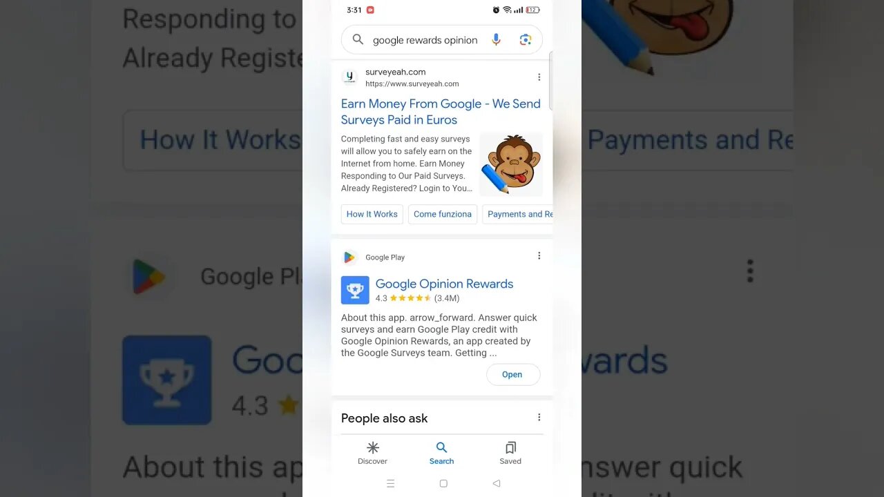 earn with google opinion rewards #shorts #makemoneyonline #earncash #googleearning