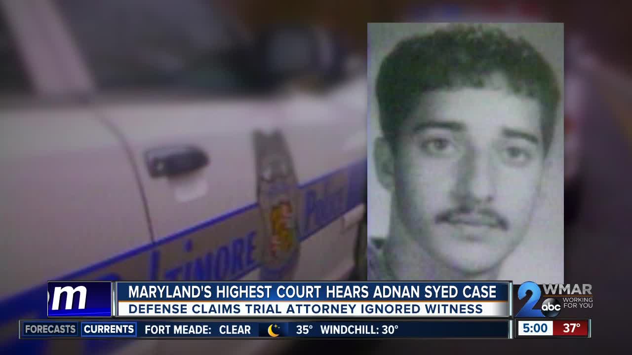 Attorneys argue Adnan Syed alibi in Court of Special Appeals