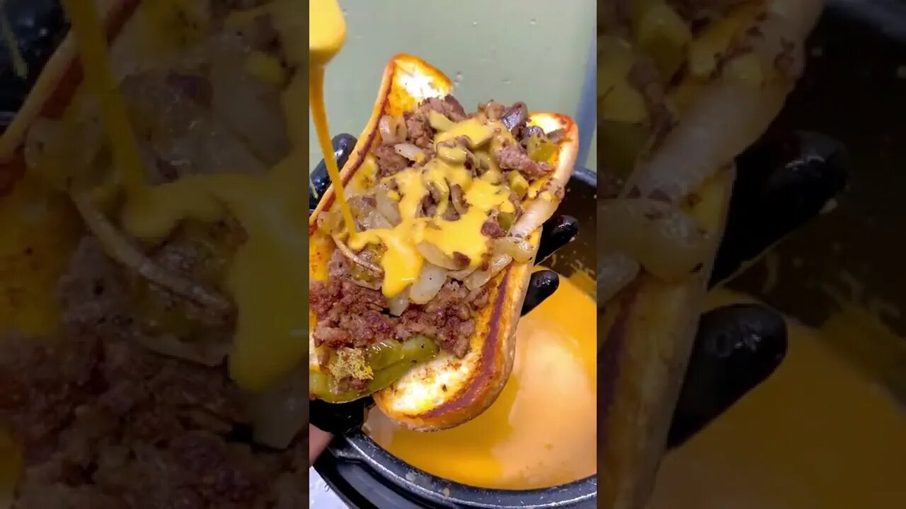 Vegan cheesesteak | @plantbasedjunkiechicago on IG 🍃🥪 #shorts