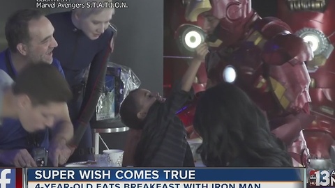 4-year-old eats breakfast with Iron Man in Las Vegas