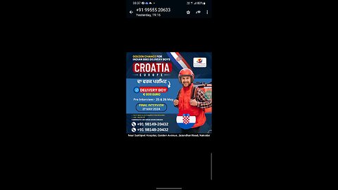 Croatia delivery boy job