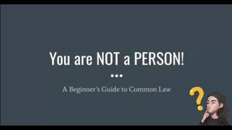 You are NOT a “Person”