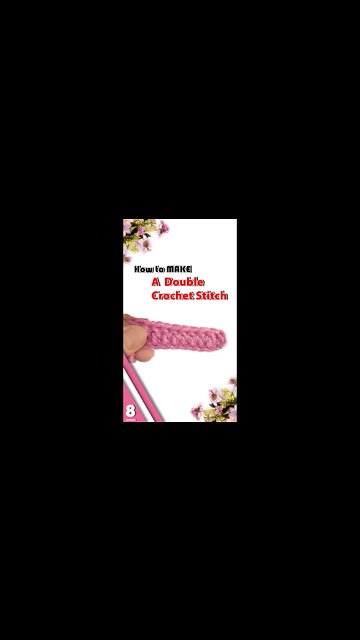 How To Make A Double Crochet Stitch - Crochet Stitches Part 8 #shorts