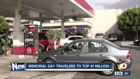 Memorial Day travelers to top 41 million