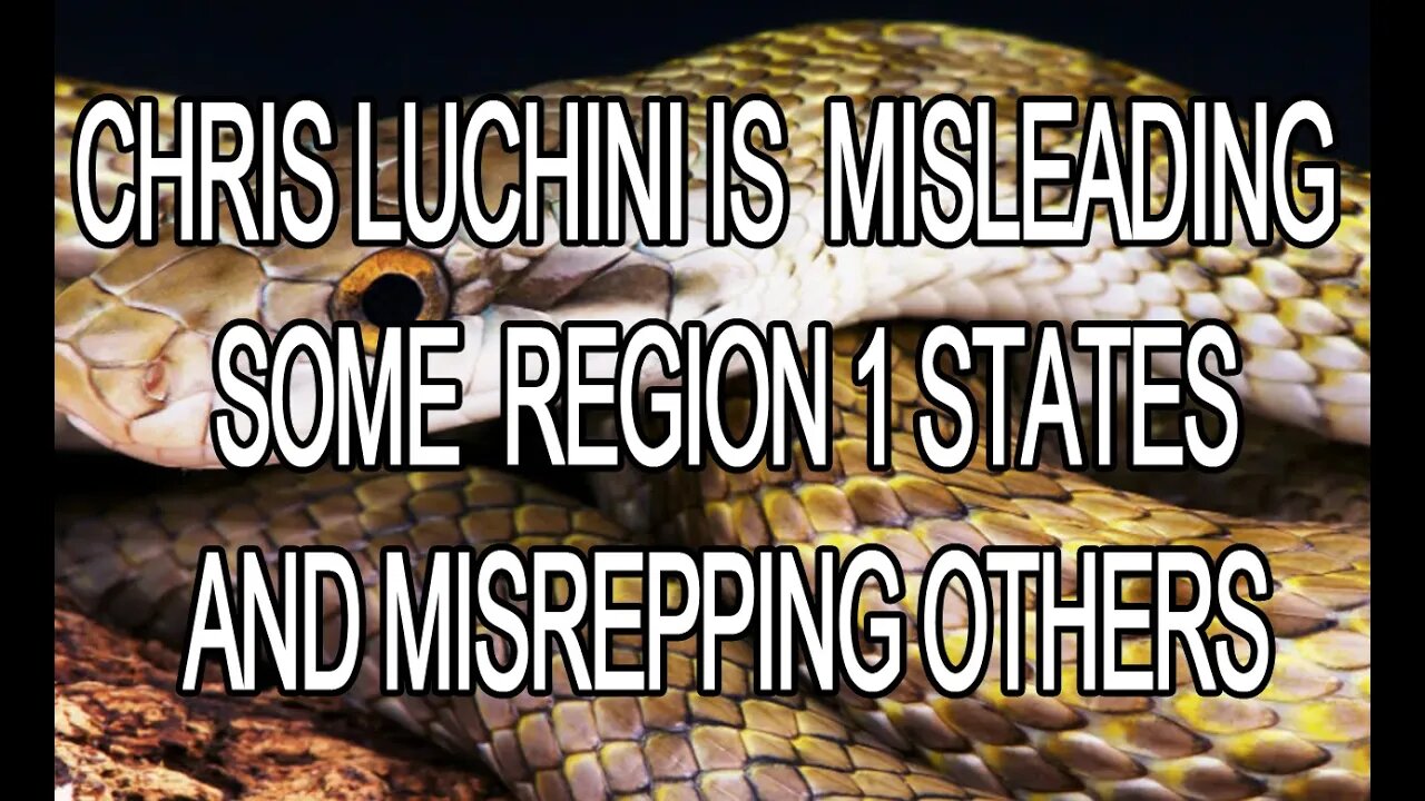 Chris Luchini is misleading Region 1 States Shamefully