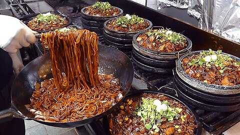 black bean noodles ASMR