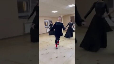 Woman practicing Beryozka dancing.