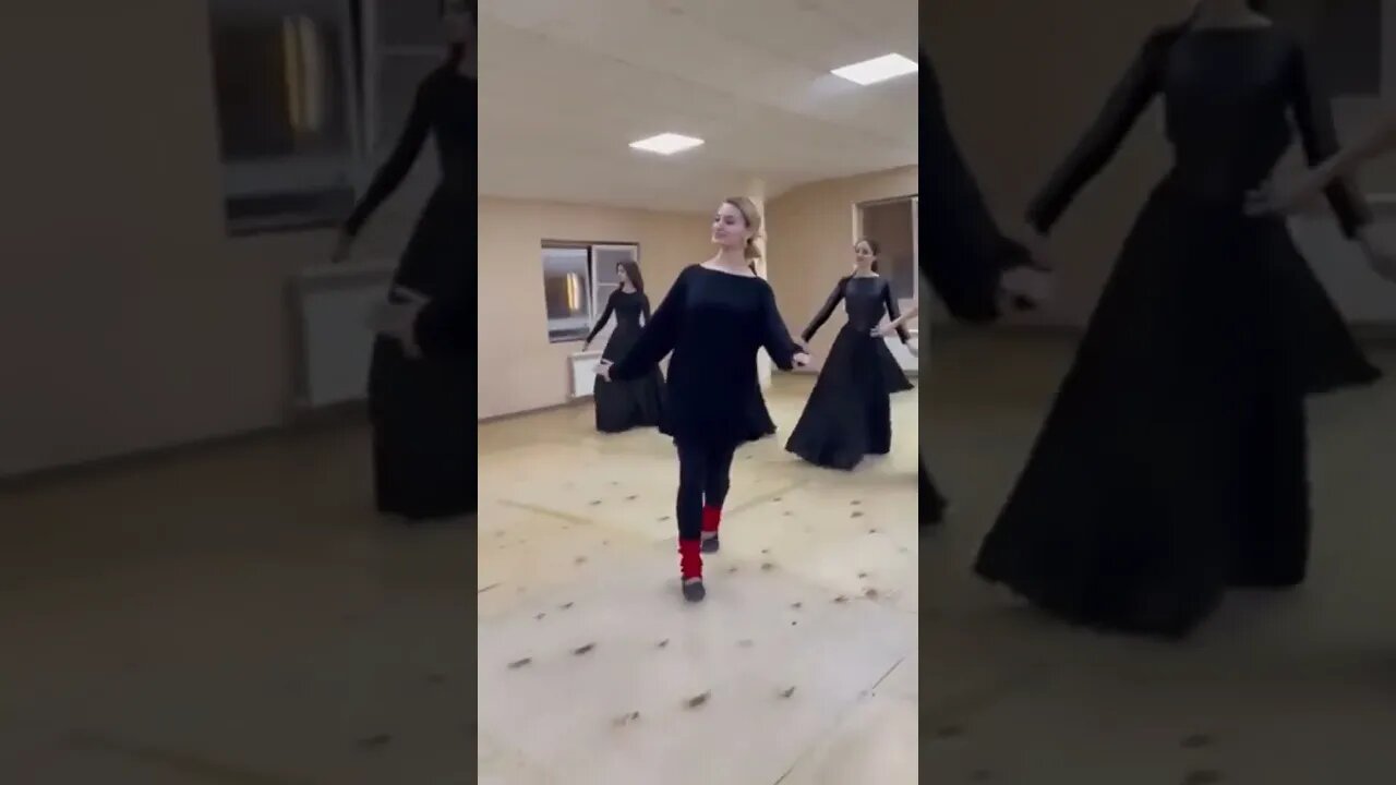 Woman practicing Beryozka dancing.