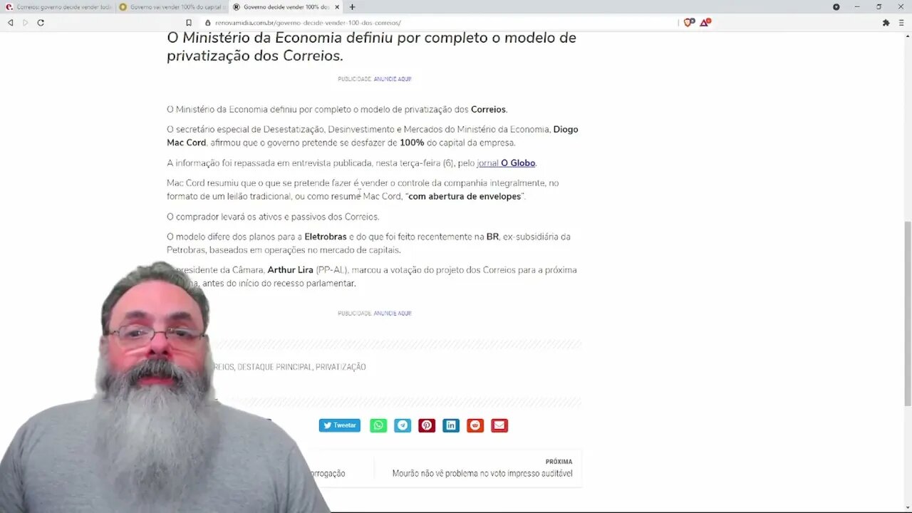 Governo resolveu vender 100% dos correios — PETER TURGUNIEV