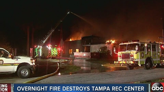 Overnight fire destroys Tampa recreation center