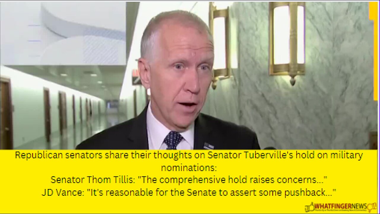 Republican senators share their thoughts on Senator Tuberville's hold on military nominations: