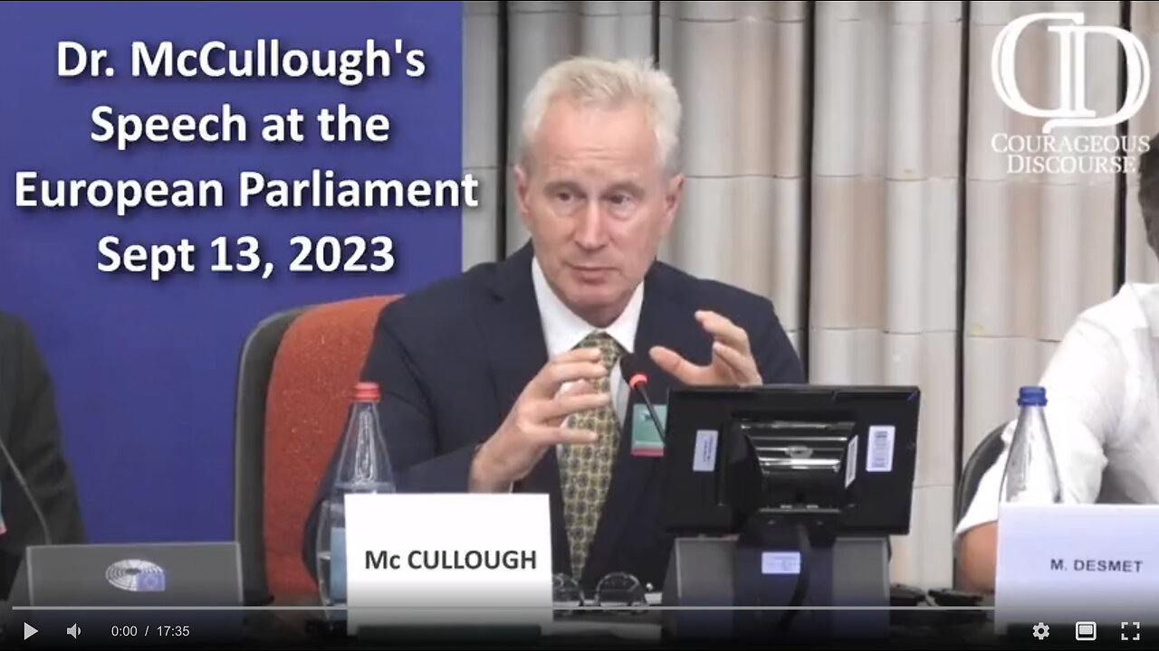 Dr. Peter McCullough's BOMBSHELL speech at European Parliament!!!