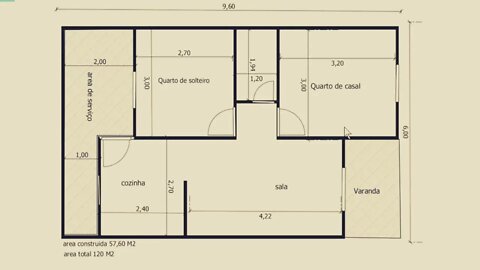 planta baixa. para terrenos de 120 metros