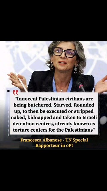 UN Special Rapporteur Francesca Albanese statement 100% True