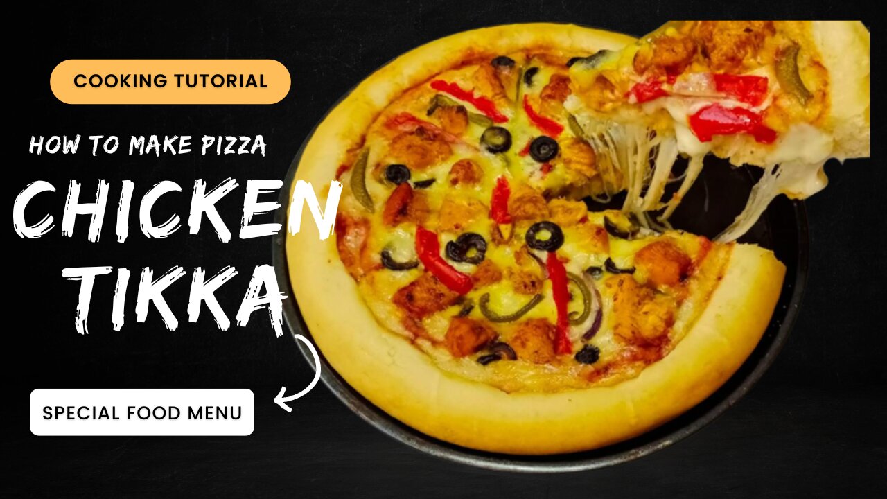 Chicken Tikka Pizza Recipe[]Home made pizza recipe #withoutovenpizzarecipe #special food menu