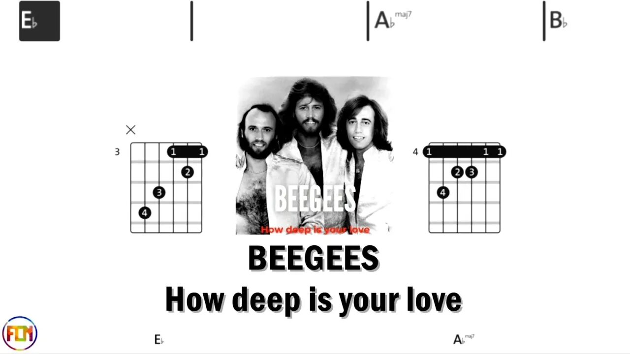 BEEGEES How deep is your love - Chords & Lyrics like a Karaoke) HD