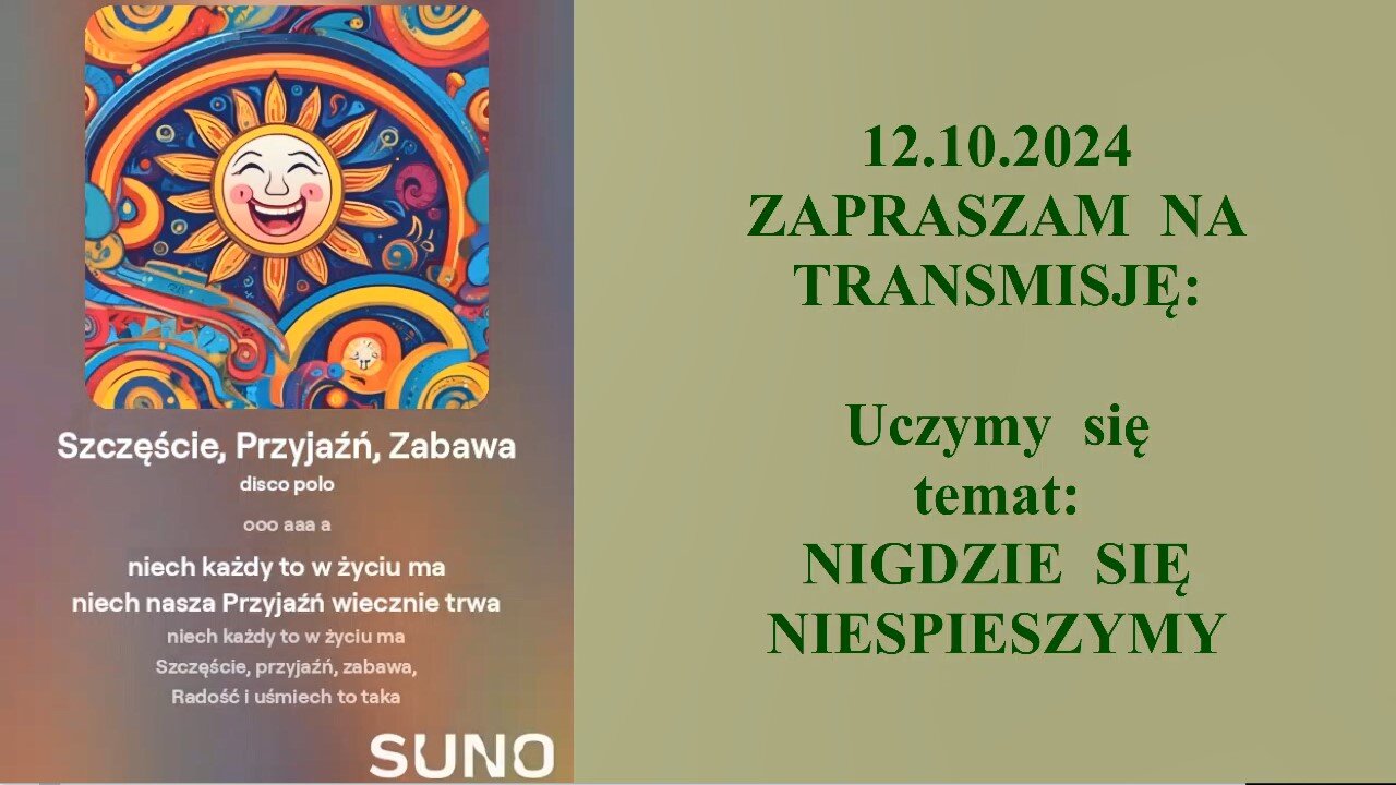 Uczymy się - temat: NIGDZIE NAM SIĘ NIESPIESZY... 👮‍♀️ - 12.10.2024 rok