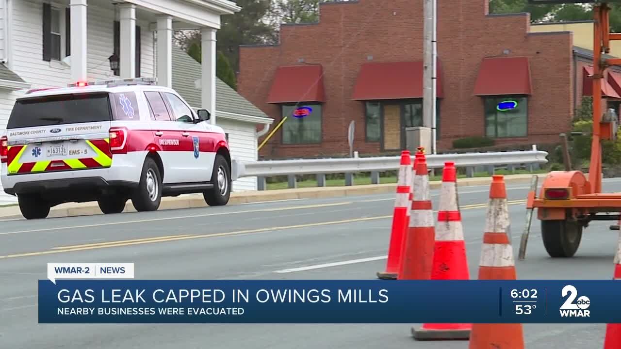 Gas main break forces evacuations on Reisterstown Road in Owings Mills