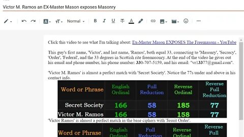 EX-Master Mason: Victor M. Ramos exposes Masonry #gematria #truth #numerology #kabbalah #freemasonry