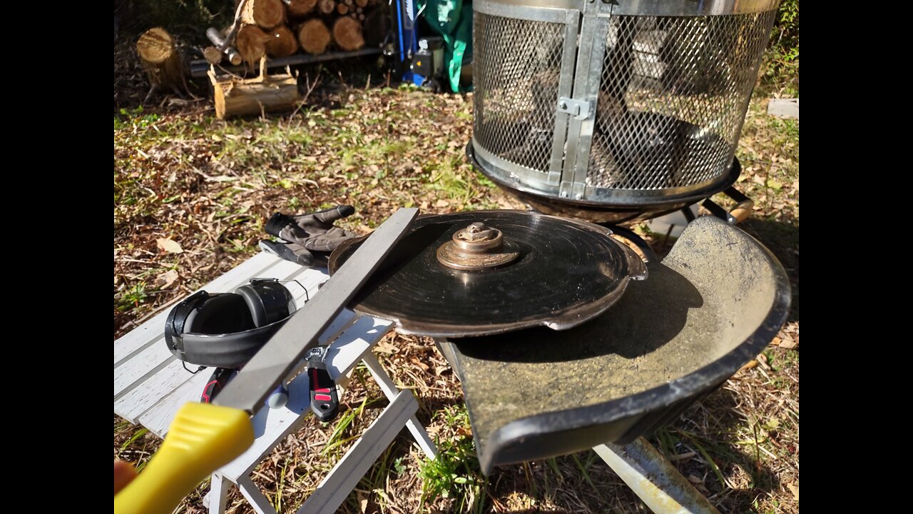 Clearing Brush w/ Saw Blade Trimmer
