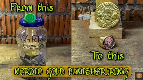 NORDIC GOLD PUNISHER RING FROM DROSS #devilforge #nordicgold