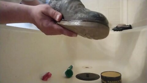 saddle soap cleaning on the Hawthorne muleskinner classic Chelsea from Redwing.