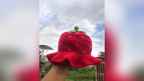 Strawberry Fields Forever Crochet Bucket Hat Pattern"