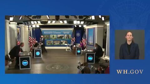 Biden meets with bankers on a staged set - Is he actually in Washington DC?