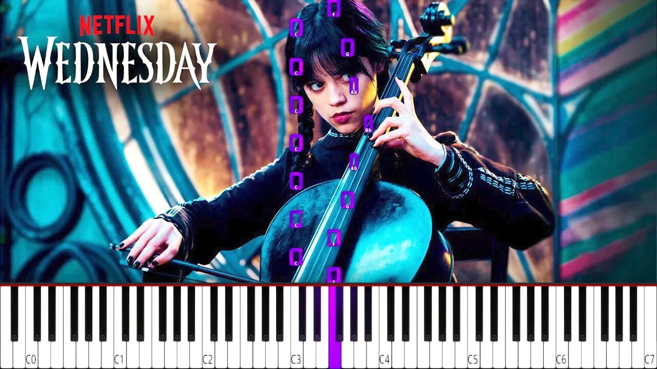 Wednesday Addams Plays The Cello - Looks Like A Piano Tutorial, But It Sounds Like A Cello