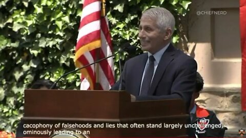 Fauci Warns of "Normalization of Untruths" at Princeton University 2022. Psalms 55:21