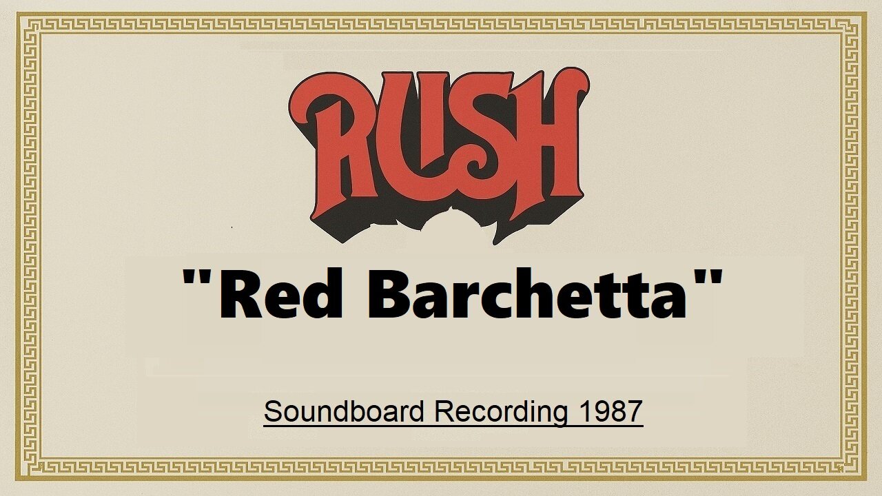 Rush - Red Barchetta (Live in Mansfield, Massachusetts 1997)