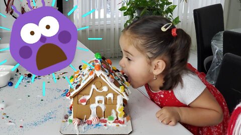 GINGERBREAD house decorating with Maya (FIRST TIME EVER!!)