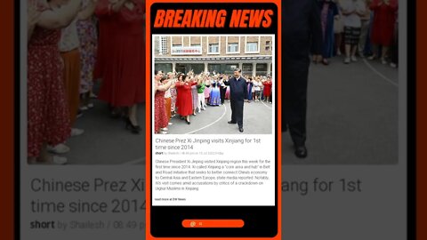 Breaking News: Chinese Prez Xi Jinping visits Xinjiang for 1st time since 2014 #shorts #news