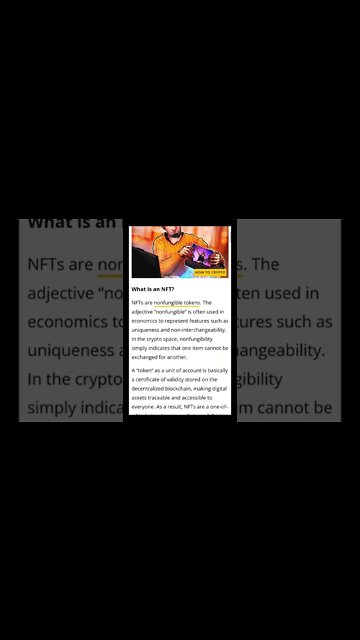 What is an NFT? #cryptomash #nft #nfts #crypto #cryptocurrency #bitcoin