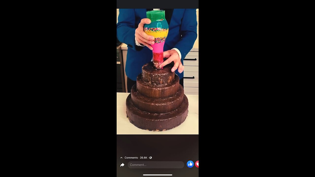 Rainbow cake icing drop