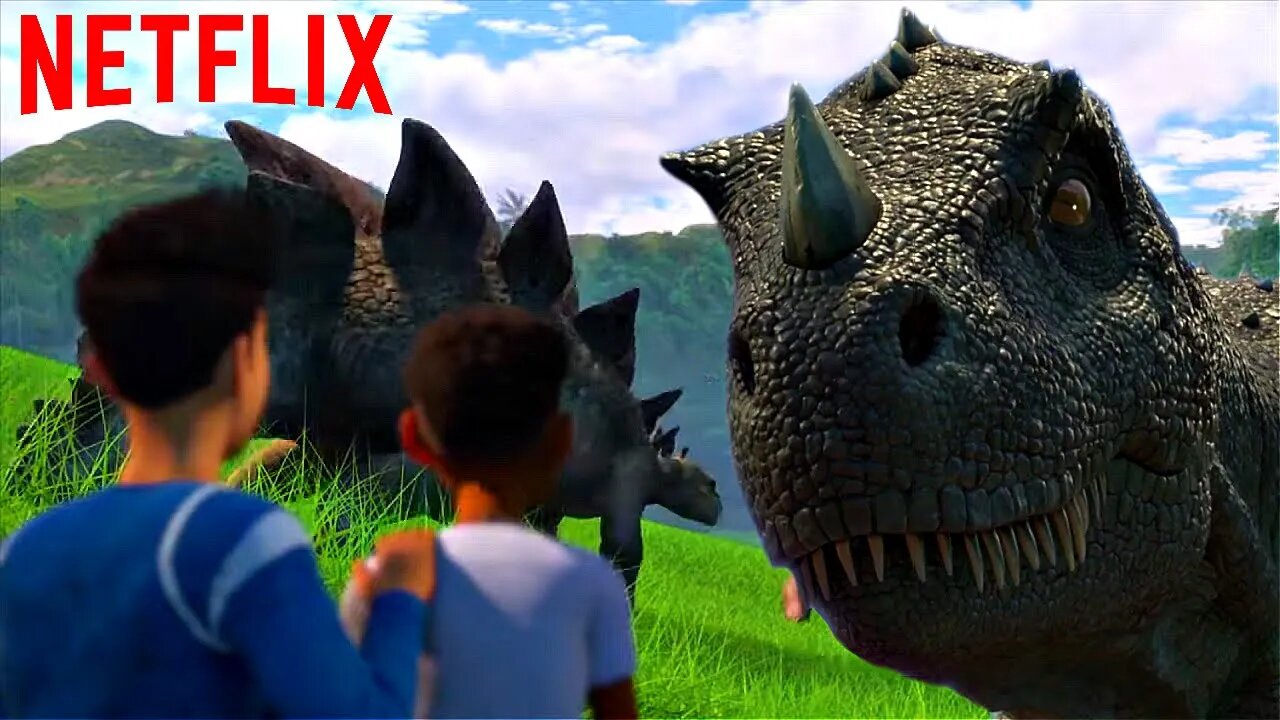 New Jurassic World: Camp Cretaceous Clip Reveals Stegosaurus Battle And Ceratosaurus - NETFLIX