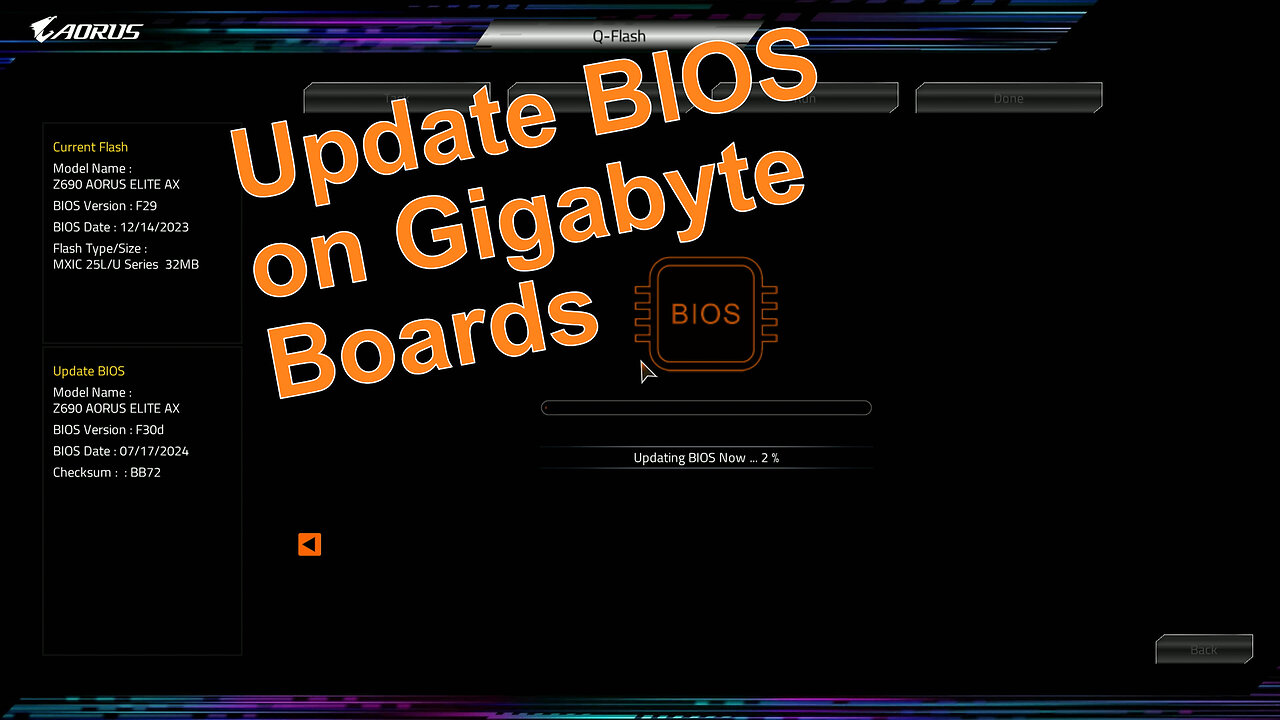 Update BIOS on Gigabyte Boards