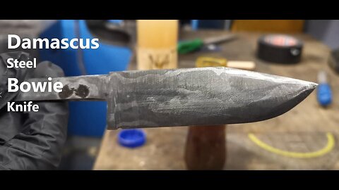 Making a Damascus Steel small Bowie knife(Part 1)