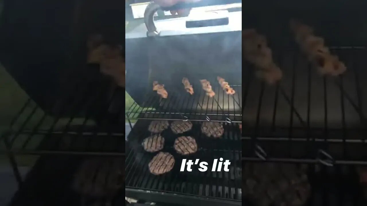 BBQing a lot of food